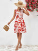 Floral V-Neck Tie Waist Sleeveless Dress -BazaarBey - www.shopbazaarbey.com
