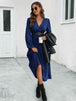  Neck Long Sleeve Midi Dress -BazaarBey - www.shopbazaarbey.com