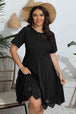 Plus Size Round Neck  Dress -BazaarBey - www.shopbazaarbey.com