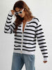  Striped Button Front Cardigan Trendsi