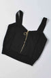 Zip-Up Cutout Sleeveless Knit Top Trendsi