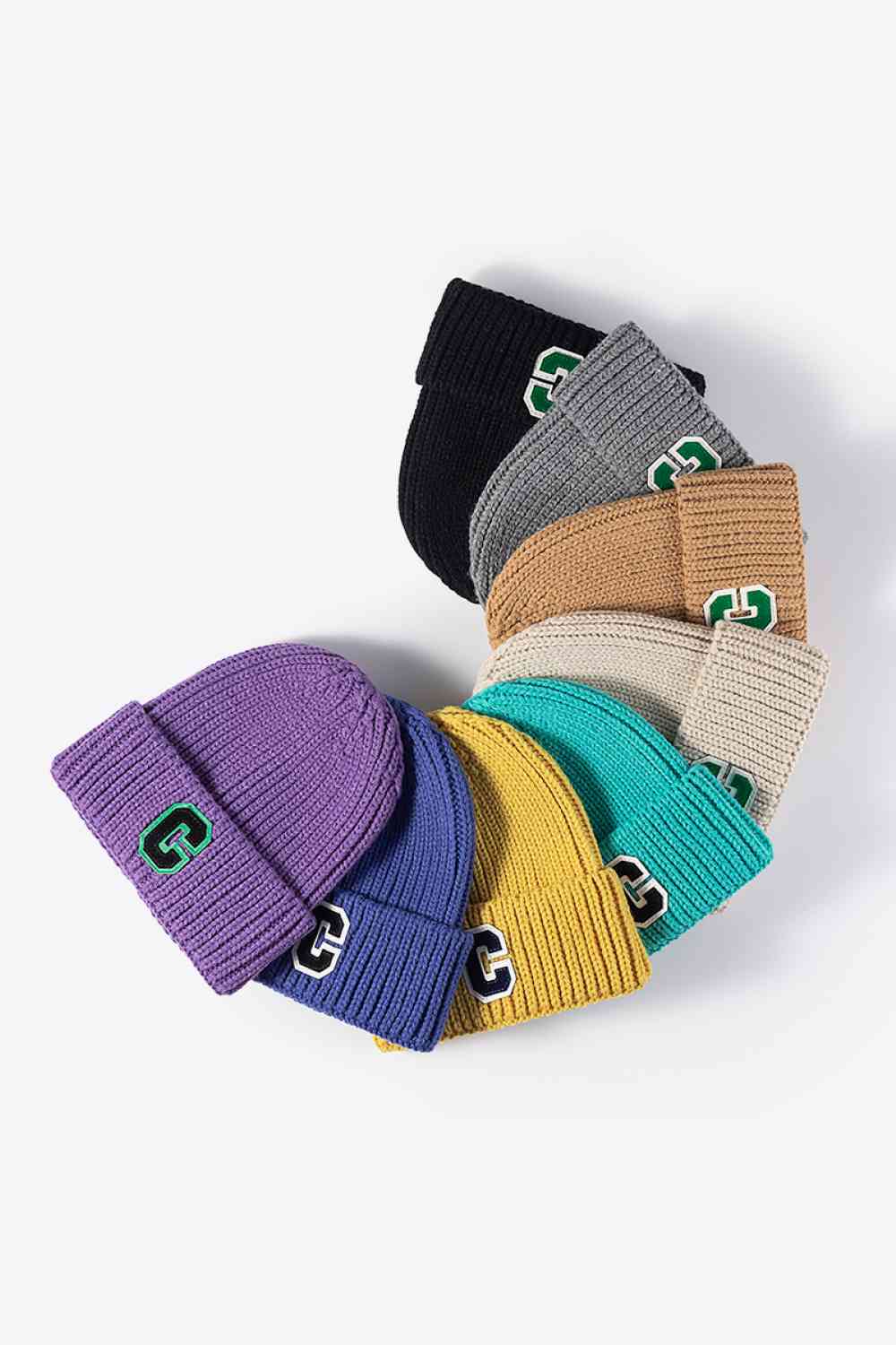 Letter C Patch Cuffed Beanie Trendsi