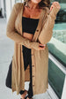 Button Up High-Low Long Sleeve Slit Cardigan Bazaarbey