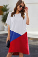Color Block Round Neck Short Sleeve Dress -BazaarBey - www.shopbazaarbey.com