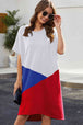 Color Block Round Neck Short Sleeve Dress -BazaarBey - www.shopbazaarbey.com