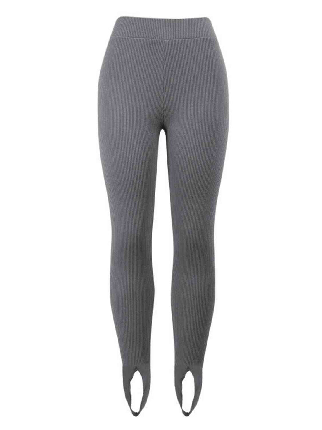 Ribbed Mid Waist Leggings Bazaarbey