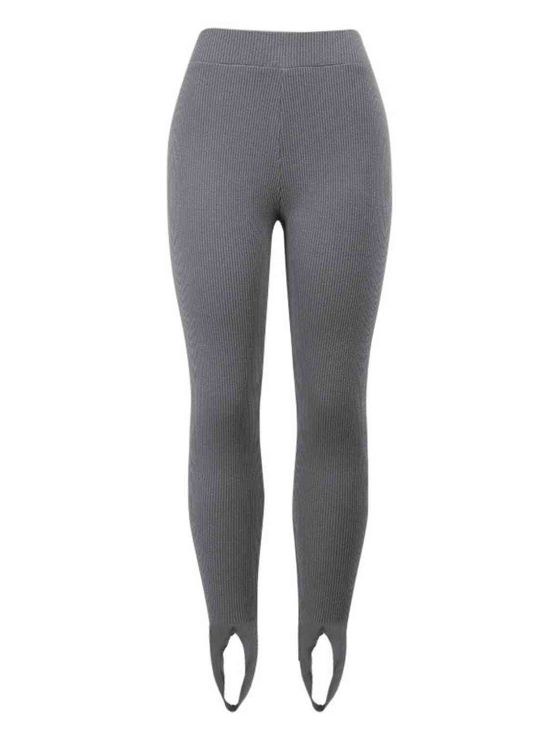 Ribbed Mid Waist Leggings Bazaarbey