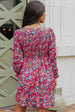 Floral Smocked V-Neck Flounce Sleeve Dress -BazaarBey - www.shopbazaarbey.com