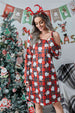 Christmas Asymmetrical Neck Long Sleeve Dress -BazaarBey - www.shopbazaarbey.com