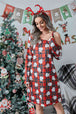 Christmas Asymmetrical Neck Long Sleeve Dress -BazaarBey - www.shopbazaarbey.com