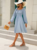 Off-Shoulder Balloon Sleeve Smocked Dress -BazaarBey - www.shopbazaarbey.com