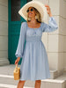 Off-Shoulder Balloon Sleeve Smocked Dress -BazaarBey - www.shopbazaarbey.com