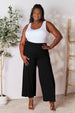   Smocked Wide Waistband Wide Leg Pants Bazaarbey