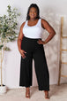   Smocked Wide Waistband Wide Leg Pants Bazaarbey