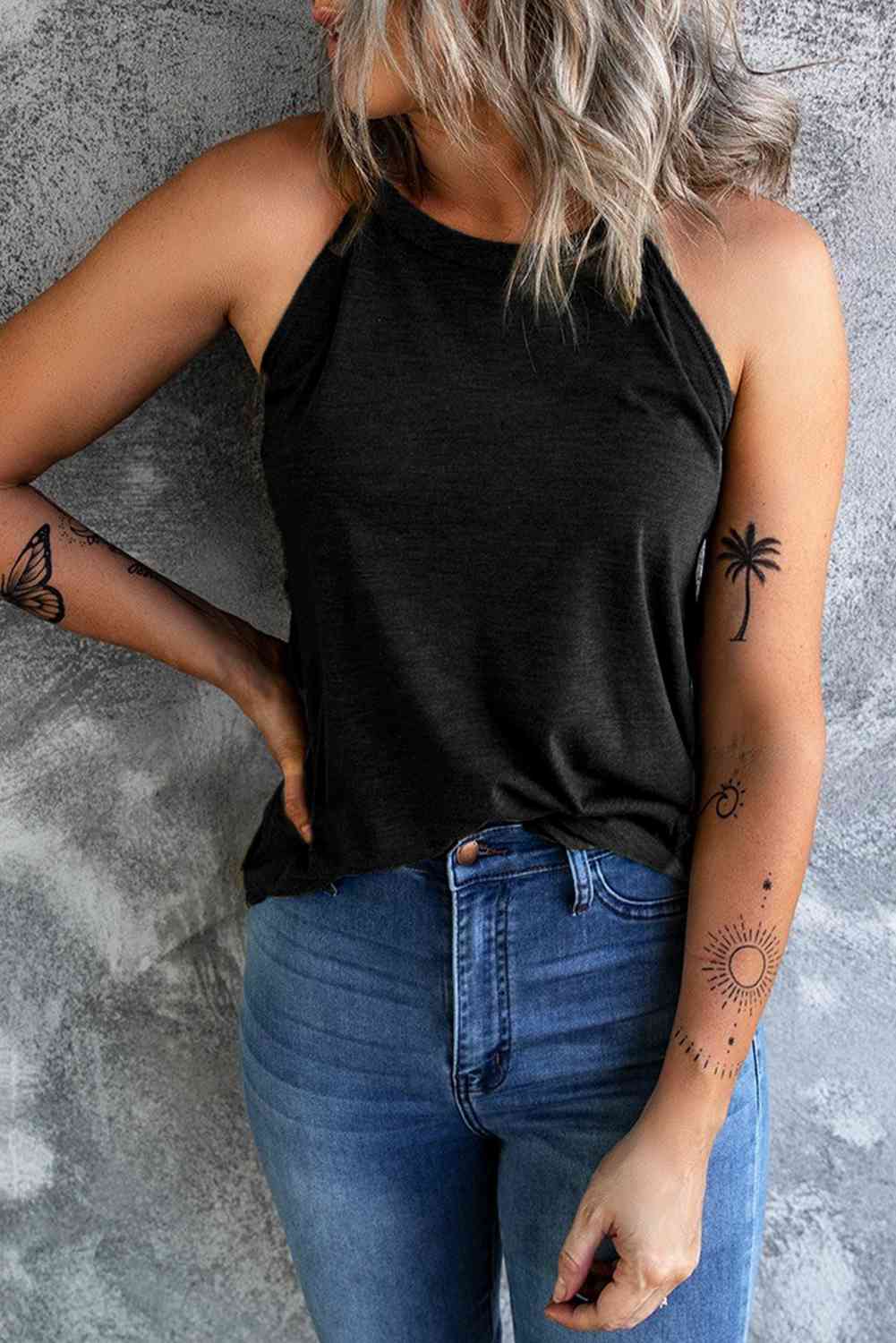 Curved Hem Grecian Tank Top Bazaarbey