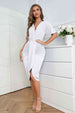 Ruched Short Sleeve Dress Bazaarbey