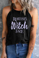 Round Neck RESTING WITCH FACE Graphic Tank Top Bazaarbey