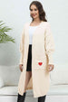 Lantern Sleeve Open Front Pocketed Cardigan Trendsi