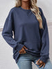 Round Neck Long Sleeve Sweatshirt Trendsi