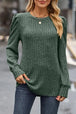 Ribbed Round Neck Long Sleeve Knit Top Trendsi