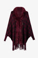 Houndstooth Fringe Hem Poncho Bazaarbey
