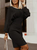 Round Neck Lantern Sleeve Dress -BazaarBey - www.shopbazaarbey.com