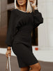 Round Neck Lantern Sleeve Dress -BazaarBey - www.shopbazaarbey.com