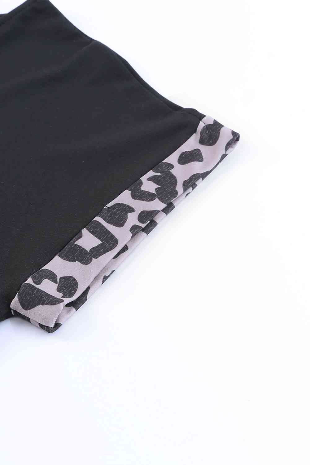 Leopard Color Block Split Dress -BazaarBey - www.shopbazaarbey.com