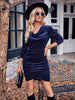 Cowl Neck Tulip Hem Dress -BazaarBey - www.shopbazaarbey.com