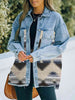 Collared Neck Dropped Shoulder Denim Jacket Bazaarbey