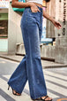 Buttoned Loose Fit Jeans with Pockets Bazaarbey