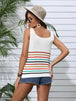 Striped V-Neck Knit Tank Bazaarbey