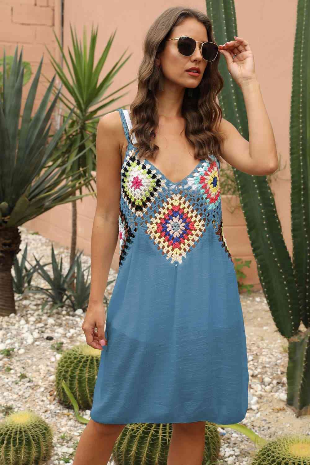  Sleeveless Embroidery Dress -BazaarBey - www.shopbazaarbey.com