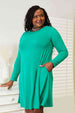  Full Size Long Sleeve Flare Dress with Pockets -BazaarBey - www.shopbazaarbey.com