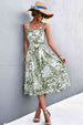 Floral Frill Trim Scoop Neck Spaghetti Strap Dress -BazaarBey - www.shopbazaarbey.com