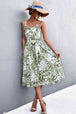 Floral Frill Trim Scoop Neck Spaghetti Strap Dress -BazaarBey - www.shopbazaarbey.com