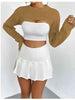 Distressed Long Sleeve Cropped Sweater Trendsi