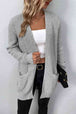 Rib-Knit  Pocketed Cardigan Trendsi