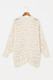  Open Front Long Sleeve Cardigan Trendsi