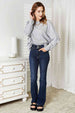  Seam Detail Round Neck Long Sleeve Top Trendsi