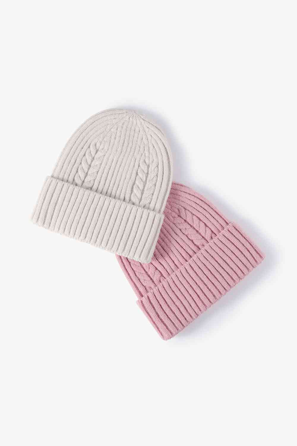 Cable-Knit Cuff Beanie Trendsi