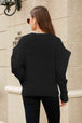  Puff Sleeve V-Neck Fuzzy Cardigan Trendsi