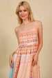 Printed Spaghetti Strap Smocked Midi Dress -BazaarBey - www.shopbazaarbey.com