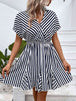 Striped  Mini Dress -BazaarBey - www.shopbazaarbey.com