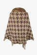 Houndstooth Fringe Hem Poncho Bazaarbey