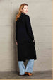  Waffle Knit  Duster Cardigan With Pockets Trendsi