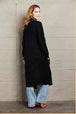  Waffle Knit  Duster Cardigan With Pockets Trendsi
