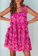 Printed Square Neck Sleeveless Mini Dress -BazaarBey - www.shopbazaarbey.com