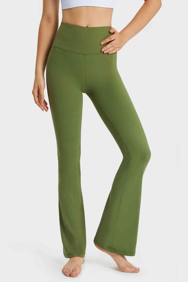 Elastic Waist Flare Yoga Pants Bazaarbey