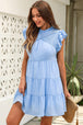 Cap Sleeve Tiered Mini Dress -BazaarBey - www.shopbazaarbey.com